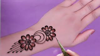 Very Beautiful Floral Khafeef Henna Mehndi Design  Latest Gulf Mehandi Design For Back Hand [upl. by Gulick]