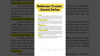 Robinson Crusoe Daniel Defoe  Instant Essay for Exam Success ARsummaryguidance shorts trending [upl. by Ahsinad]