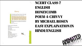 NCERT CLASS 7 ENGLISH POEM 4 CHIVVY ANIMATED EASY EXPLANATION IN HINDI  ENGLISH [upl. by Joachim]