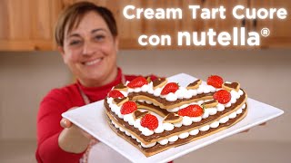 CREAM TART CUORE CON NUTELLA® Ricetta Facile  Fatto in Casa da Benedetta [upl. by Adigirb870]