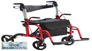 VEVOR 2 in 1 Rollator Walker amp Transport Chair for Seniors Folding Review [upl. by Henriques]