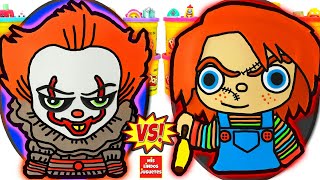 Huevos Sorpresa Gigantes de Chucky VS It de Plastilina Play Doh en español [upl. by Barvick]