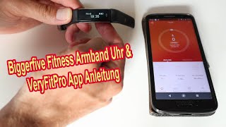 Biggerfive Fitness Armband Uhr amp VeryFitPro App Bedienungsanleitung  Funktionen  zurücksetzen uvm [upl. by Perdita]