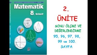 8 SINIF MATEMATİK DERS KİTABI ADA MATBAACILIK YAYINLARI 2 ÜNİTE SONU ÖLÇME VE DEĞERLENDİRME [upl. by Matt511]