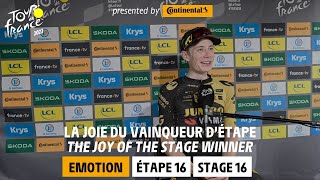 Winners emotion  Stage 16  Tour de France 2023 [upl. by Akenet]