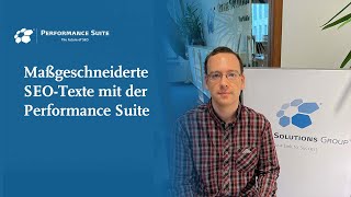 🚀 Maßgeschneiderte SEOTexte mit der Performance Suite ✨ [upl. by Igenia]