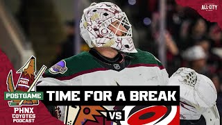 Connor Ingram stands tall but Arizona Coyotes give up 2 in final minute fall to Carolina Hurricanes [upl. by Eissehc133]