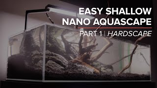 Low Tech Shallow Nano Aquascape  Low Boy Nano Aquarium Planted Tank Spider Wood Seiryu Stone Part 1 [upl. by Parrnell960]