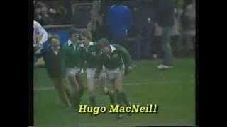 Hugo MacNeill try vs France Rugby 1981 [upl. by Ahtekahs]