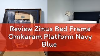 Review Zinus Bed Frame Omkaram Platform Navy Blue [upl. by Kcaj]