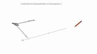 Perpendiculaire à une droite passant par un point au compas [upl. by Corinna489]