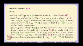 Mod01 Lec34 Completeness of the Hilbert System [upl. by Yhtur]