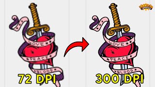 DTF Printing  Convert A Low Resolution 72dpi Logo Into High Res 300dpi in Photoshop [upl. by Gibun]