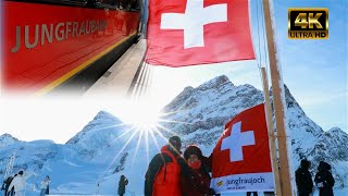 JUNGFRAUJOCH 4K Top Of Europe by Jungfrau Train  Switzerland [upl. by Hanahsuar595]