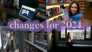 january vlog changes and goals for 2024  christmas book haul  new DMs [upl. by Grof]