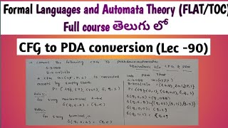 CFG to PDA conversion  equivalence between context free grammar and pushdown automata [upl. by Garaway172]