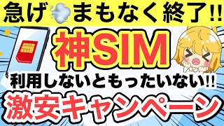 【格安SIM】終了前に見て‼️利用しないともったいない激安キャンペーン✨【おすすめmineoLINEMO楽天モバイル還元ポイントPayPay】 [upl. by Riggall]