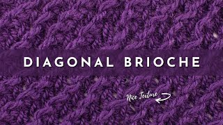 How to Knit the Diagonal Brioche Knitting Stitch Pattern  English Style [upl. by Aisela]