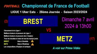 BREST  METZ  pronostic match de football de la 28ème journée de Ligue 1  Saison 20232024 [upl. by Lambrecht585]