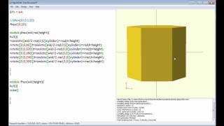 Openscad  Simple Hexagon shape [upl. by Llewej883]