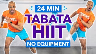 24 MIN TABATA HIIT Full Body INTENSE No Equipment Sweaty Cardio Workout 400 Calories [upl. by Eidnyl661]