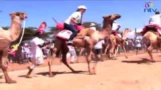 Briton Rachel Savage wins Samburu camel race [upl. by Nirrac]