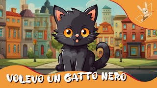 VOLEVO UN GATTO NERO  Canzone per bambini Karaoke con testo [upl. by Noseyt]