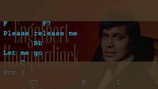 Please Release Me  HUMPERDINK  Guitar Backing Track with chords and lyrics [upl. by Assenej]