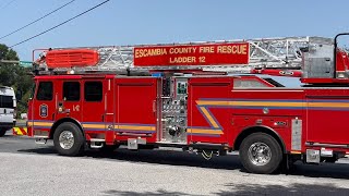 BRAND NEW ESCAMBIA LADDER 12 RESPONDING Q2B amp AIRHORNS [upl. by Chemesh]