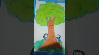 Chipko Movement poster class second gungun amazing art [upl. by Annawat]