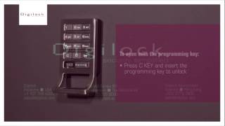 How to operate a Digilock Keypad lock with the Programming key [upl. by Yenterb715]