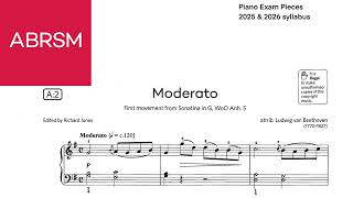 ABRSM Piano Grade 2 20252026 A2 Moderato First movement from Sonatina in G WoO Anh 5 by Beethoven [upl. by Albina323]