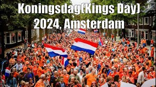 King’s Day Koningsdag 2024 celebrations at Amsterdam amp Utrecht Netherlands  4K Walking Tour [upl. by Ahsirkal]