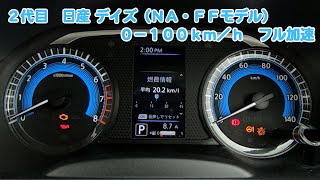 NISSAN デイズ NA 0100kmh フル加速巡行回転数 [upl. by Aiek773]