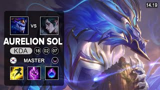 Aurelion Sol vs Hwei Mid  KR Master  Patch 1419 Season 14 [upl. by Elylrac]