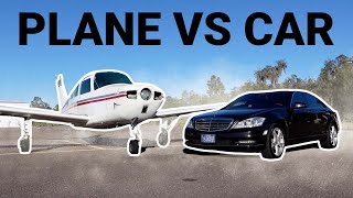 WHO WILL WIN Racing an Airplane and a 155 MPH Mercedes ACROSS FLORIDA [upl. by Aynnat143]