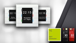 Gira X1 Datum Müllkalender und mehrere Temperaturen auf dem MDT Glastaster II [upl. by Ati785]