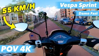 🚀Vespa Sprint 50cc 4T POV drive 55 kmh FAST DRIVING ALMOST CRASH [upl. by Andri]