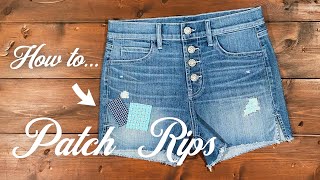 Denim DIY How to Patch Jeans [upl. by Enaira]