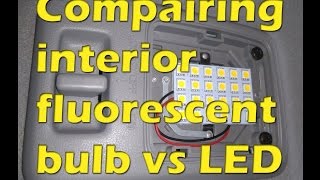 Compairing interior fluorescent bulb vs LED in Toyota Previa [upl. by Sissy]