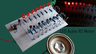 How to make easy LED Audio VU Meter circuit by using all transistors at home [upl. by Beatrix356]