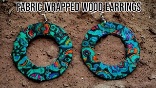 How to fabric wrap wood earrings Easy beginners DIY [upl. by Peterec]