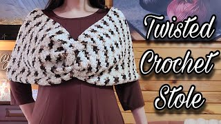 Easy Crochet Stole Tutorial  Crochet Twisted Wrap [upl. by Namra]