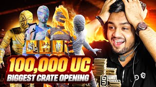 🔥100000 UC BIGGEST CRATE OPENING EVER  ULTIMATE MUMMY SET AND NEW M416 [upl. by Wyck]