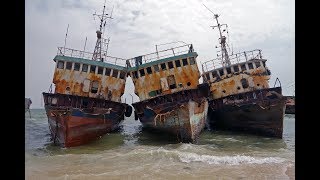 No life  Ship Graveyard in Noadhibou Mauritania [upl. by Pelagi550]