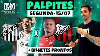 PALPITES E APOSTAS DE FUTEBOL PARA HOJE 15 07 2024  BILHETE PRONTO SEGUNDAFEIRA [upl. by Coonan]