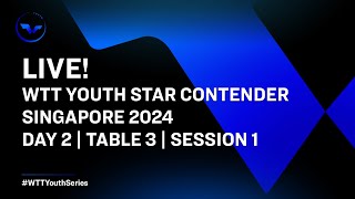 LIVE  T3  Day 2  WTT Youth Star Contender Singapore 2024  Session 1 [upl. by Ejroj]