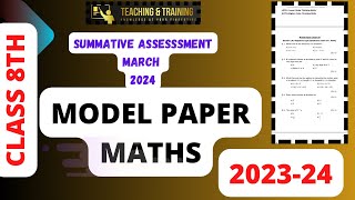 Class 8 Maths model paper 2024  jkbose  Jkscert [upl. by Latoyia]