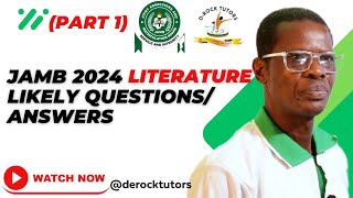 JAMB 2024 LITERATURE POSSIBLE QUESTIONS AND ANSWERS PART 1 [upl. by Razaile]