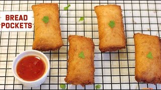 Bread Pockets  Snack Recipe  Easy Bread Recipes [upl. by Adachi]